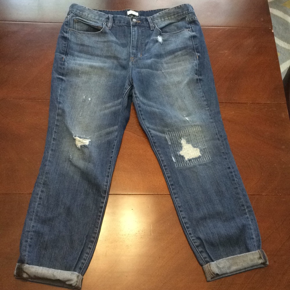J Crew Cropped Boyfriend Jeans, 31